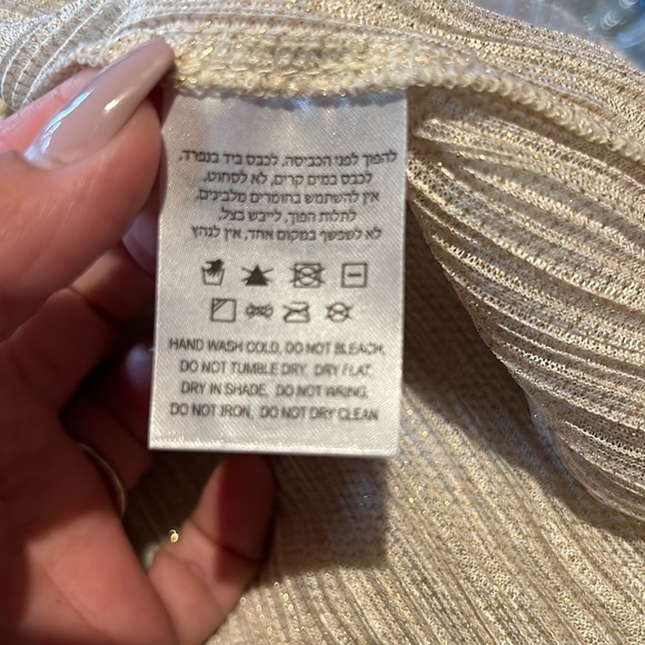 SABINA MUSAYEV Carry Tiered Belted Metallic Dress - Ivory - Picture 12 of 12